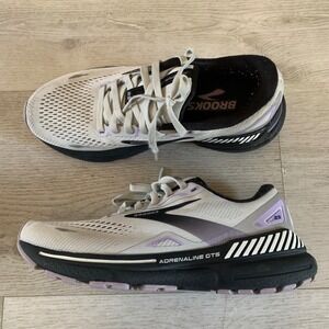 Brooks Adrenaline GTS Women’s Running Shoes - Light Beige with Purple Size 7.5